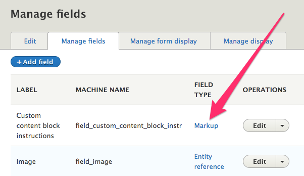 Markup field type